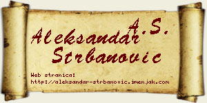 Aleksandar Štrbanović vizit kartica